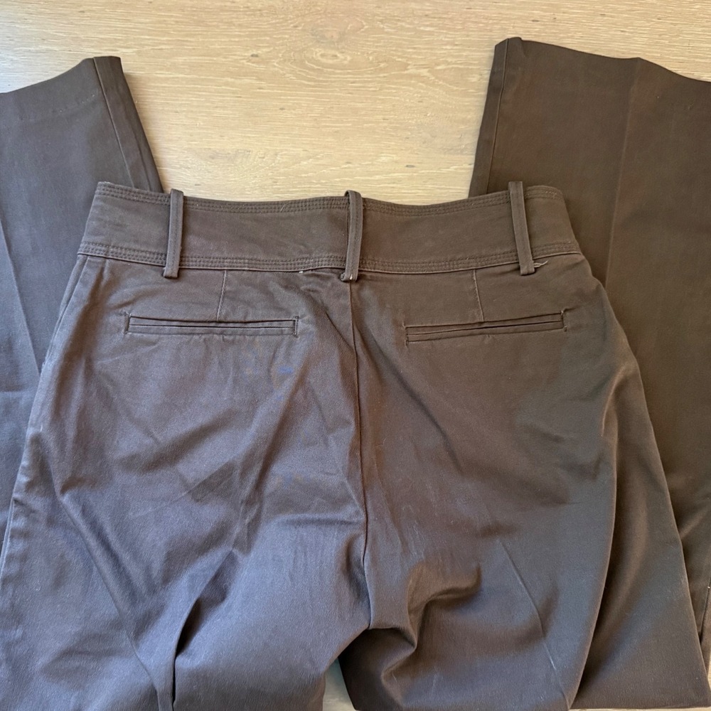 Lee Natural Straight Leg Pants Dark Brown Chocolate 4‎ Petite 465942D Crop/Ankle - Picture 2 of 9